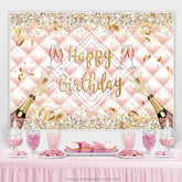 Sekt Flasche Bänder Glücklich Geburtstag Hintergrund